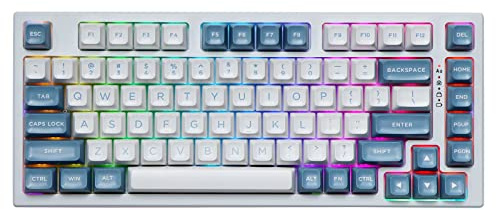 EPOMAKER Tastiera meccanica EP75, 75%, Hot Swappable BT5.0/2.4G/USB-C Wired Wireless Gaming Keyboard, con batteria da 10000 mAh, retroilluminazione RGB, PBT Double Shot Tasti per Win/Mac