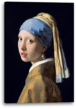 Printed Paintings Leinwandbild (30x40cm) Jan Vermeer: Mädchen mit dem Perlenohrring (1665), Leinwand auf Keilrahmen gespannt und fertig zum Aufhängen, hochwertiger Kunstdruck aus deutscher Produktion