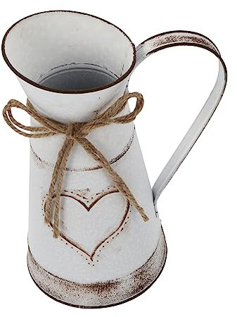 GOOHOCHY Florero De Metal Corazón Jarrón para Arreglos De Flores Artificiales y Naturales Decoración Chic para Hogar y Oficina Estilo Rústico y Elegante