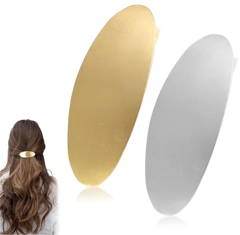 LunarCharm Ovale Haarspange Vintage Metall Große Haarklammer Gold Silber Französische Hochzeit Abschlussball Formale Haaraccessoires für Frauen Mädchen Lang Dickes Haar