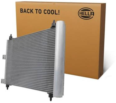 HELLA 8FC 366 220-751 Condensador, aire acondicionado - Tubos refrigerantes paralelo - Aluminio - con juntas - con secador