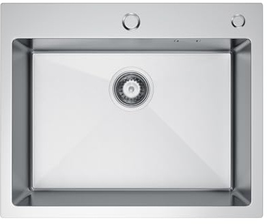 Melanstar 55x 45x 19 cm de acero inoxidable para fregadero de cocina, con 1 platillo con sifón, color acero inoxidable