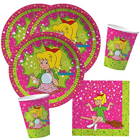DH-Konzept 36-teiliges Party-Set - Bibi Blocksberg - Teller Becher Servietten für 8 Kinder