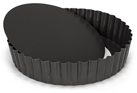 PATISSE Quicheform mit losem Boden Ø 20cm x 5,6cm Stahl - grau - Tarteform mit Hebeboden - antihaftbeschichtete Quiche Backform für quiche,tarte,pie