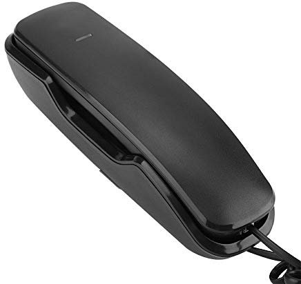 VBESTLIFE Telefono Fisso Telefono a Muro da Parete Domestico con Riduzione del Rumore Anti-interferenza Telefono Fisso con Ricomposizione Ultimo Numero per Casa Ufficio Hotel (Nero)