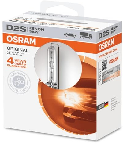 Osram XENARC ORIGINAL D2S HID Xenon-Brenner, Entladungslampe, Erstausrüsterqualität OEM, 66240-1SCB, Softcover Box (1 Lampe) | Kompatibel mit: ALFA ROMEO 147, 156, 156 Sportwagon, 166, 4C, 4C SPIDER, GT, ALPINA B10, B10 Touring, B12, B3, B3 Cabriolet