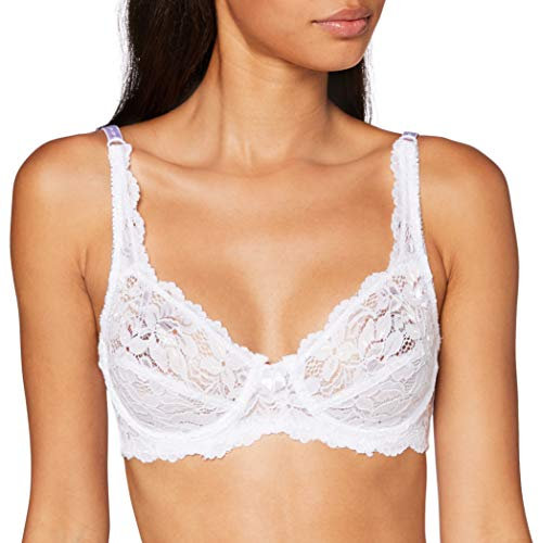 Marlon Women's Sarah Lace Underwired Bra, White, 34B