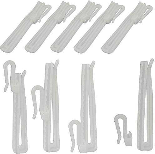 30 pcs Adjustable Curtain Hooks for Drapes Depth Pinch Pleat Locking Curtain Tape Clip Hooks Door Curtain and Shower Curtain Plastic Hooks Shower Curtain Hooks Rust Proof (85mm Adjust Hook)