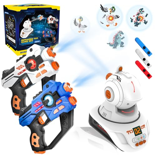 HISTOYE Laser Tag Guns Set of 2 with Projector Lazer Shooting Game for Kids Teens Adults with Digital LED Score Display Easter Birthday Toys for 6 7 8 9 10 11 12+Year Old Boys Girls