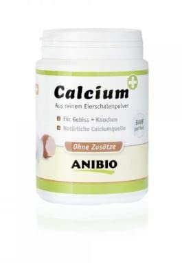 Anibio Calcium Plus 320g | Eierschalen Pulver | für gesunde Knochen | bei Wachstum | trächtige Hündinnen | Für Gebiss und Knochenbau | barfen | Eierschalenpulver für Hunde & Katzen