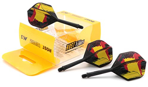 CUESOUL ROST Asta e Alette per Freccette Integrate Medie, Forma Standard con Motivo Squisito, Set di 3 Pezzi
