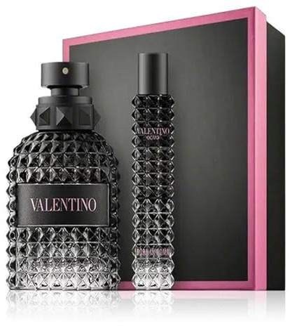 Valentino Uomo Born in Roma 2-Piece Travel Gift Set For Men, (3.4 Oz Eau De Toilette Spray + 0.50 Oz Travel Spray)