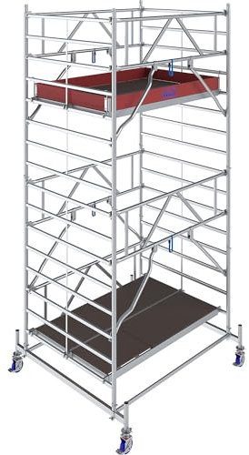 Krause 782038 - Ponteggio in alluminio, telaio mobile, altezza di lavoro (max): 5,40 m, argento, 212,5 kg