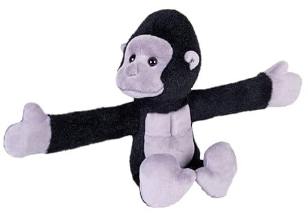 WILD REPUBLIC Huggers Gorilla, Kuscheltier, 20 cm, Klatscharmband, Plüschtier, Füllung besteht aus recycelten Wasserflaschen