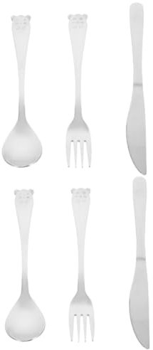 ibasenice 6 Stk Besteck Löffel Baby-löffel- Säuglingsanzug Babylöffel Aus Metall Trainingslöffel Und Baby-kit Aus Metall Babybesteck Rostfreier Stahl Kind Dreiteiliger Anzug