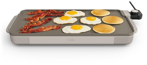 bella 10 x 20 Electric Griddle with EverGood™ Ceramic Nonstick Coating, Removable Temperature Probe, Dishwasher-Safe Drip Tray & Cool Touch Handles, Cook up to 10 Eggs, 1500 Watt, Oatmilk