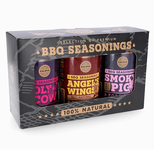 Classic Selection of Premium BBQ Seasonings - Holy Cow, Angel’s Wings, Smoky Pig BBQ Rubs | Pack of 3 | 100% Natural | Great Foodie Gift
