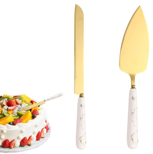 Juego de cortador de tartas y servir, cortador de pasteles y espátula para tartas, juego de cuchillos para tartas, herramienta de corte para tartas de boda, pastelería, cortador de pizza para