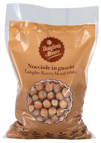 750g | Destefanis & Novero | Nocciole in Guscio variertà TGT, Frutta Secca Ricca di Fosforo e Potassio, Confezione elegante, Perfette da Sole e per Arricchire Dolci e Gelati