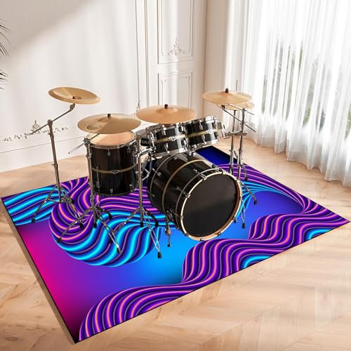 Drum Teppich Schlagzeug Teppich Schallschutzmatte Schallschutz Teppich Trommelteppiche Akustik Trommel Teppiche für Bass Drum Snare Elektronische schlagzeugteppich Instrumente Teppich 100 x 80 cm