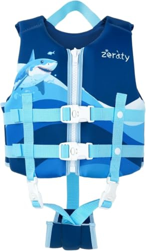 Zeraty Chaleco de Natación para Niños Pequeños con Correa de Ajustable Edad 1-9 años / 22-50 lbs