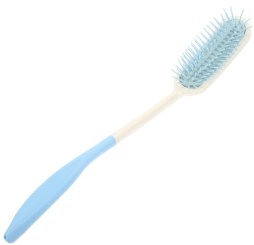 KOMBIUDA Peine Para Personas Mayores y Discapacitados 1 Unidad Mango Largo Curvo Ergonómico Práctico Uso Doméstico Plástico Resistente Para Cabello Húmedo y Seco