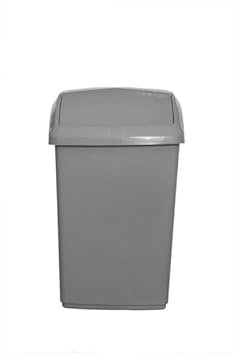 ZARVICZONIA 10L/30L/50L Premium Plastic Swing Bins Durable For Kitchen Bathroom Rubbish Office Room Trash Rubbish Recycling and General Waste (Grey, 30 Litre)