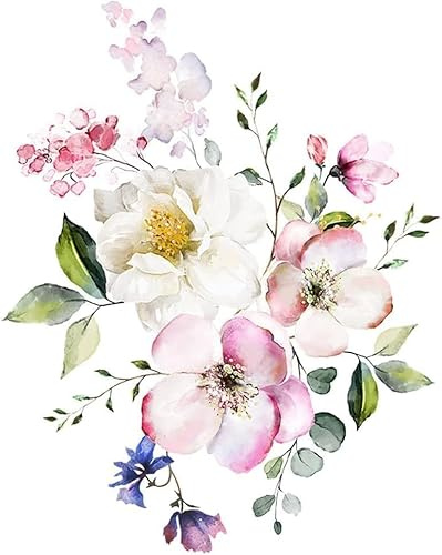 Blumen Toilettensitz Deckel Aufkleber, Toilettendeckel Abdeckung Abziehbilder Selbstklebend Abnehmbare Badezimmer Wandaufkleber Blumenmuster für Toilette WC Dekorationen Zuhause Badezimmer Zubehör