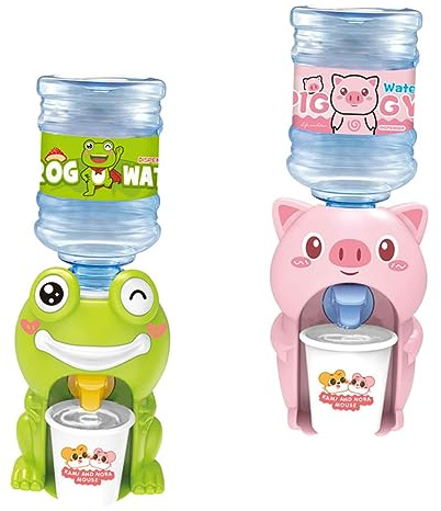 FUNOMOCYA 2pcs Mini Water Dispenser for Bright Cartoon Water Fountain with Tap Educational Plastic Dispensers for Boys and Skills