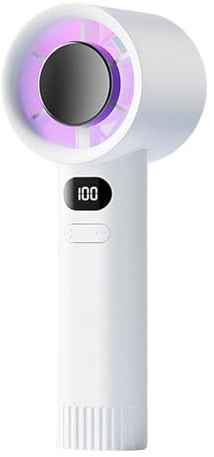 AWJUWHBJ Ventilador de refrigeración de aire para viaje, pantalla digital, bolsillo pequeño, silencioso, con batería grande, textura ABS, ventilador portátil recargable