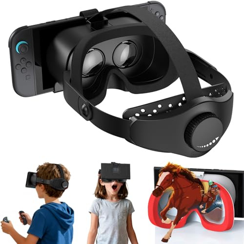Upgraded VR Headset for Switch 2 (2025), Switch 2 VR Games Glasses with Adjustable HD Lenses and Head Strap with Rotary Button, Labo VR for Switch 2 Accessory, Black
