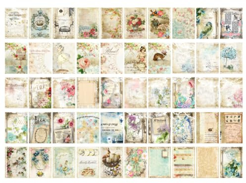 Carta Scrapbooking, 100 Fogli Carta Decorativa Vintage, Scrapbooking Paper per la Creazione di Diari di Scarto, Artigianato di Carte Decoupage