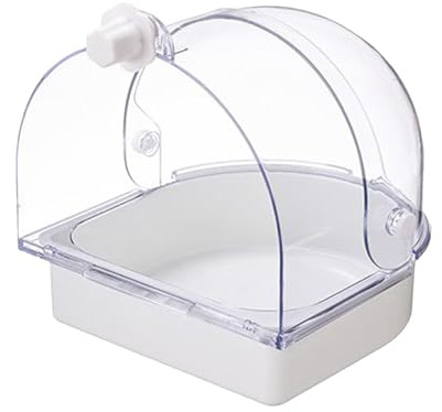 Keyubria Vogelbad Für Den Käfig,Dusch Badewanne Und Schüssel | Spritzsicheres Transparentes Papageienbad Für Käfig - Für Fenster Kleine Haustiere Nymphensittich Conure Kanarienvogel Kolibri Nistplatz