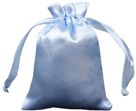 WANYI 5 Stück Stoffbeutel mit Kordelzug 10x15CM Stoffsäckchen Bunt Säckchen zum Befüllen Schmuckbeutel Geschenksäckchen für Schmuck Geburtstag Geschenkverpackung Hochzeit(Blau)