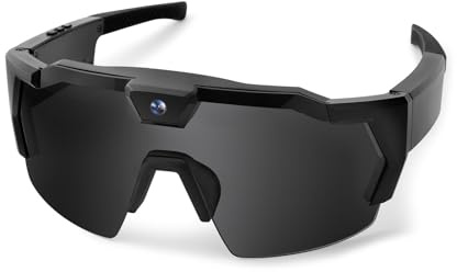 Tosuny Occhiali per Fotocamera per Ciclismo e attività All'aperto, Videoregistratore HD 2K a Mani Libere con Grandangolo e Anti-vibrazione, Occhiali per Fotocamera Sportiva POV in
