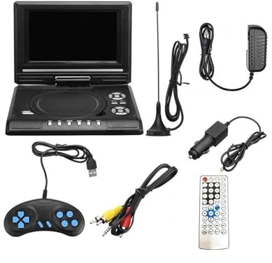 Lecteur DVD Mobile, Lecteur DVD système multimédia Automobile 7.8 Pouces Lecteur de Haute définition VCD MP3 USB avec TV/FM/USB Haute résolution