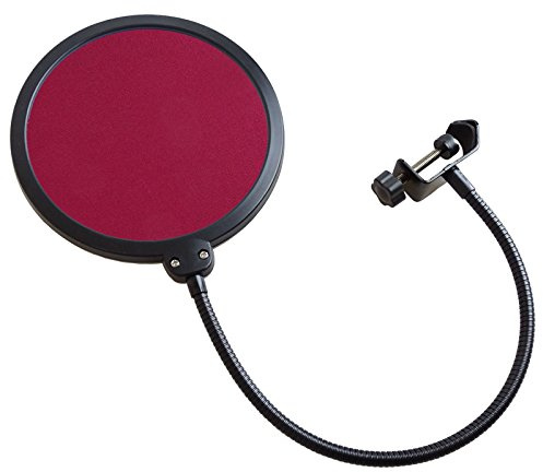 keepdrum EMH019RD Mikrofon-Popschutz Popfilter Popkiller Rot