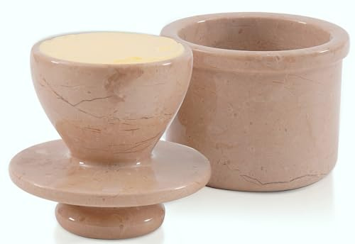 RADICSmörfat lock kastrull vit handgjord marmor fransk smör förvaring kökshållare för köksredskapALn Handgjorda Marmor Onyx Heminredning Djurdekorationer (Verona, 4 Inches)