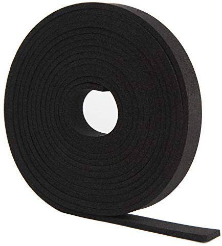 Neoprene Foam Strip Roll By Dualplex, 1 Wide x 10' Long x 1/16 Thick, Weather Seal High Density Stripping Non Adhesive – Weather Strip Roll Insulation Foam Strips - 10 Feet Long
