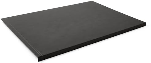 Eglooh - Urania - Gewinkelte Schreibtischunterlage Leder Anthrazit Grau cm 70x50 - Innenseele aus Stahl mit L-geformtem Vorderprofil, handwerkliche Nähten und rutschfester Boden - Made in Italy