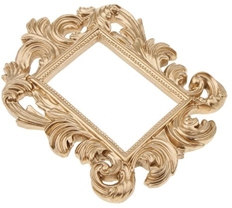 Inzopo - Marco de fotos para boda (resina, estilo barroco, decoración de la habitación, decoración de la pared, color dorado