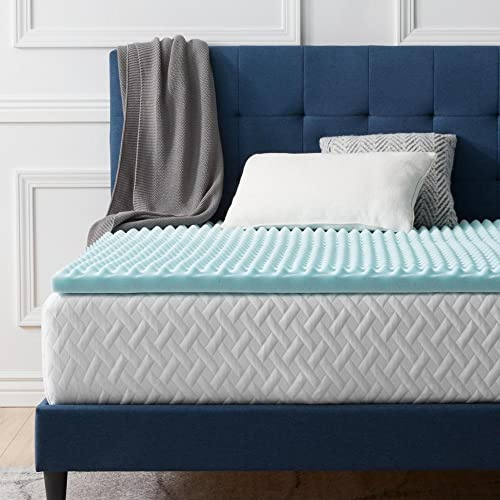 Lucid - Surmatelas en Mousse viscoélastique de 5 cm, Bleu, 160 x 200 cm
