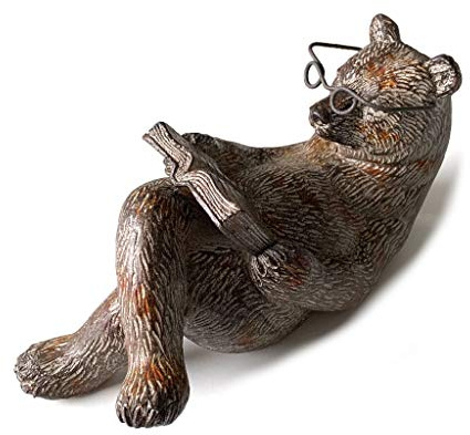Moritz Dekofigur Lesebär Bär mit Brille liest Buch Dekoration lesen Leseratte