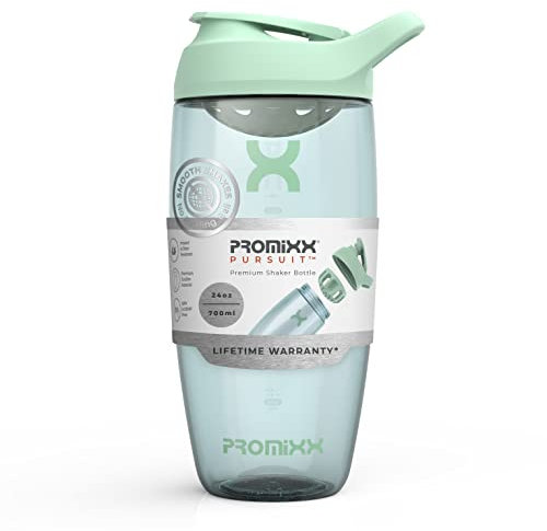 Promixx Pursuit Protein Shaker Bottle - Premium Shaker for Protein Shakes - Lifetime Durability, Leakproof, Odourless - 700ml / 24oz (Seagrass Green)