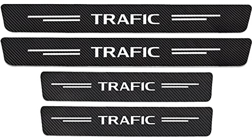 4 Pièces Voiture Fibre Carbone Seuils de Porte Plaques, pour Ren-Ault Trafic 1 2 3 Tuning Zubehör 4 STÜCKE Voitures Protection Pédale Style Accessoire