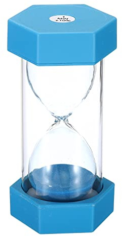 PATIKIL 1 Minute Sable Minuteur, Hexagon Petit Sablonneux Horloge avec Plastique Couverture, Compte à Rebours Sable Verre pour Jeux, Fête Favorise Bricolage Décoration, Ciel Bleu