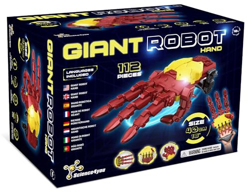 Science4you Kit de Mano Hidráulica Cyborg - Construye tu Propia Mano Robótica Gigante con 112 Piezas, Juguetes Stem Iron, Regalo de Robots Kits de Modelismo para Niños y Niñas de 10 11 12 13 14+ años