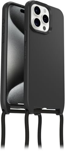 OtterBox React Necklace MagSafe Hülle für iPhone 15 Pro Max, Schwarz | Ultraschlanke, schützende Hülle mit verstellbarer und abnehmbarer Handykette, Getestet nach Militärstandard