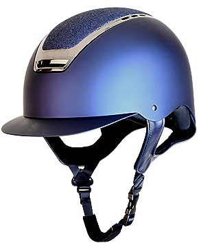 Rhinegold Pro Carbon - Gorro de equitación, 6.7/8, Azul Marino, Purpurina
