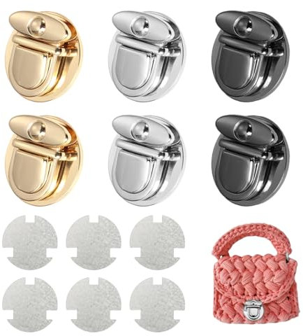 Größer ø 4,6 cm Taschenverschluss Steckschloss,6 Stück Taschenverschlüsse Metall Vintage,Schloss Verschlüsse für Taschen Diy,Steckschloss für Häkeltaschen, Handtasche,Geldbörse,Leder Tasche